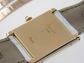 Thumbnail von Cartier Tank Louis Cartier 18 Karat Mid Size mit original Paris Zifferblatt Super Rare Original Cartier Krokoband und Faltschließe 23,5 x 30mm