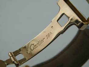 Thumbnail von Cartier Tank Louis Cartier 18 Karat Mid Size mit original Paris Zifferblatt Super Rare Original Cartier Krokoband und Faltschließe 23,5 x 30mm