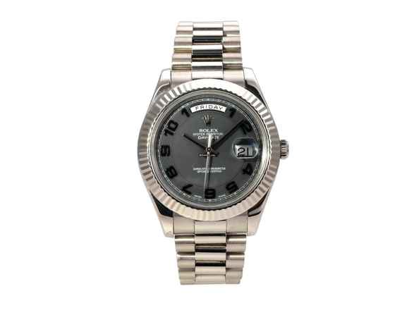  Rolex Day-Date II Weißgold 218239 Grau Arabisch 