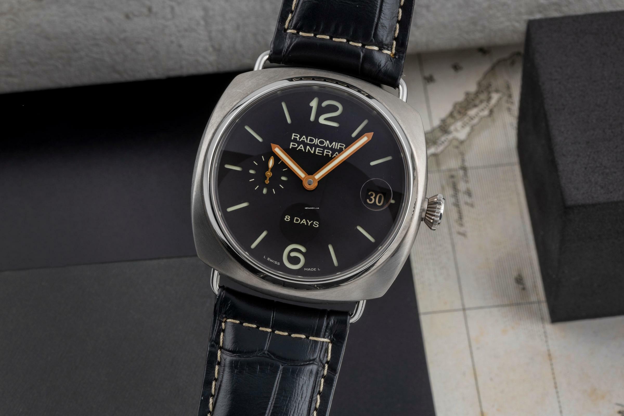  Panerai Radiomir 8 Days Titan Handaufzug Herrenuhr Ref. PAM00346 B&P 2014 