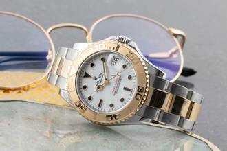 Thumbnail von Rolex Yacht-Master White Dial Stahl Gold Automatik Herrenuhr 168623