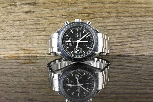  Omega Speedmaster Day Date Tripel Date Blue Ghost Bezel 3520.50 Vintage 2002 