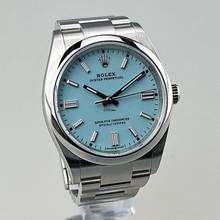 Thumbnail von Rolex Oyster Perpetual 36 Zifferblatt türkis blau Tiffany dial Index Oysterarmband Full Set EK 10/2025 deutsche Auslieferung
