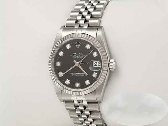  Rolex Datejust 31 31mm Medium Stahl Weissgold 750 Diamanten Automatik Gold Stainless Steel 18kt White Gold Jubilé-band Chronometer Oyster Black Dial 