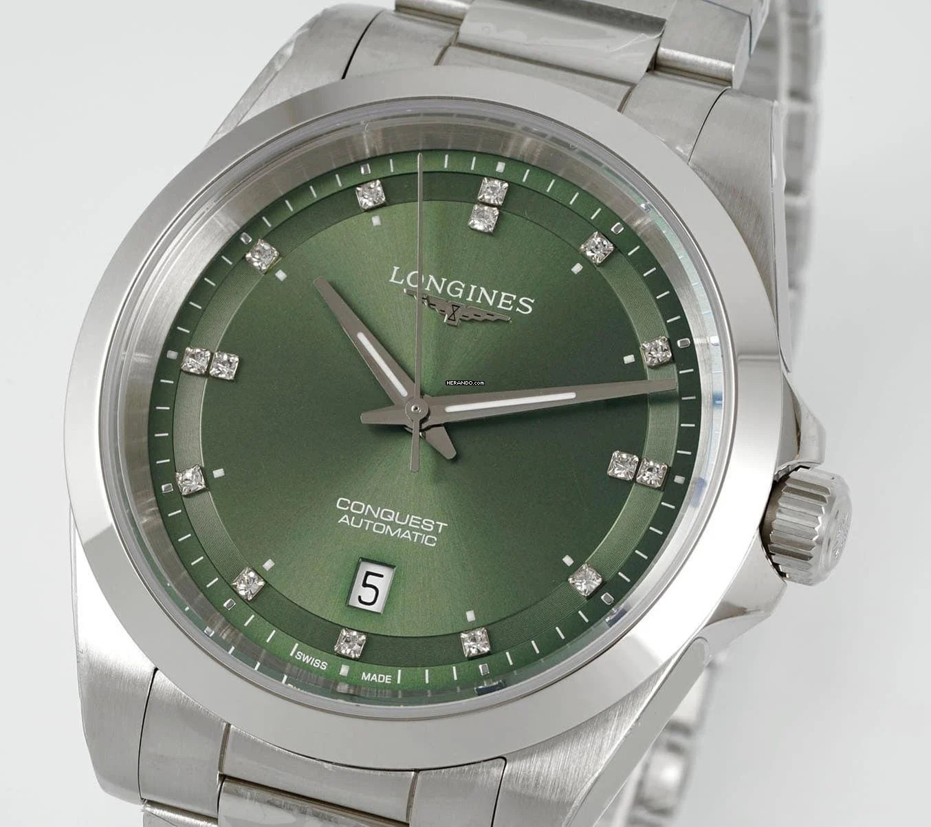  Longines Conquest Green Automatic 41mm NEW FULL SET 