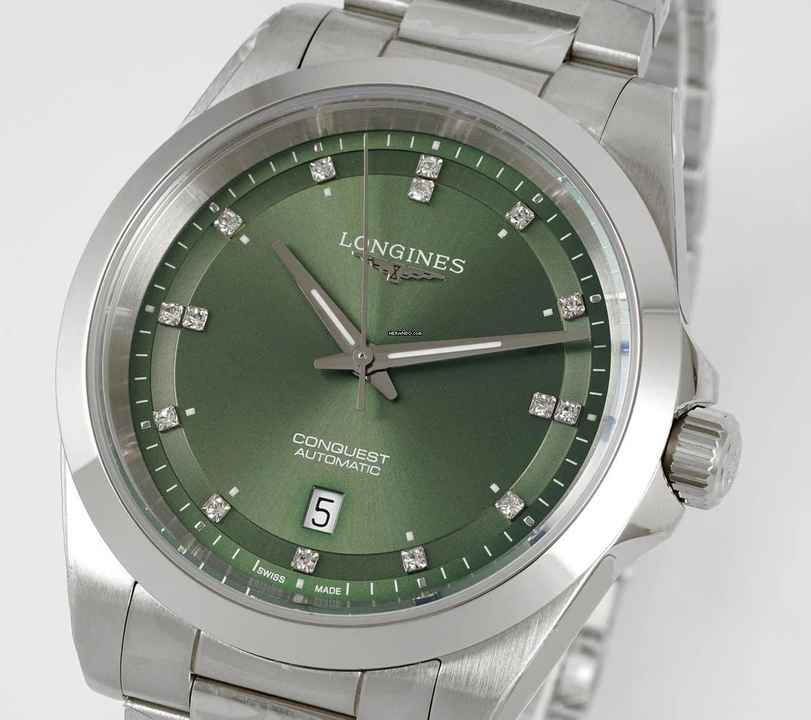  Longines Conquest Green Automatic 41mm NEW FULL SET 