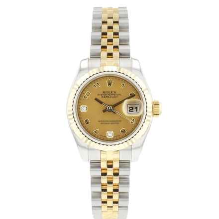  Rolex Lady-Datejust 26 Jubilee Fluted Steel/Gold Arabic Gold Dust Diamond Dial 