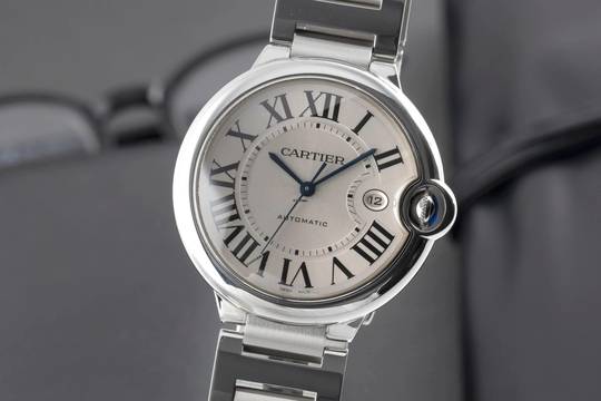  Cartier Ballon Bleu 42mm De Cartier Automatik Stahl Herrenuhr Ref. W69012Z4 B&P 2011 