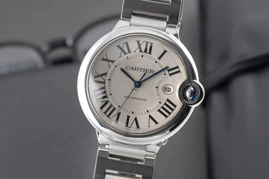  Cartier Ballon Bleu 42mm De Cartier Automatik Stahl Herrenuhr Ref. W69012Z4 B&P 2011 