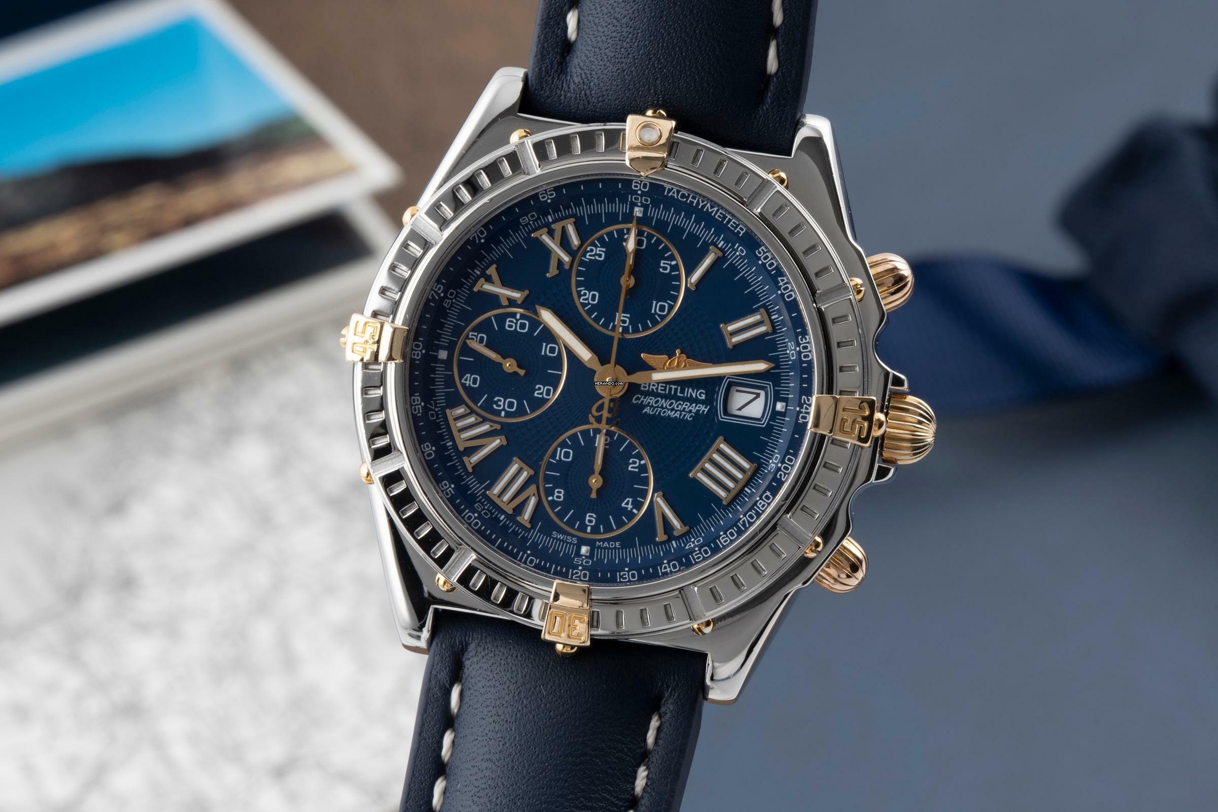  Breitling Crosswind Chronograph Stahl / Gold Automatik Herrenuhr Ref. B13055 