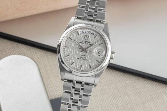  Tudor Prince Date Day Linen Dial Edelstahl Automatik Herrenuhr Ref. 76200 