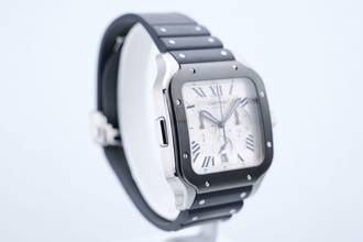 Thumbnail von Cartier Santos Chronograph - Additional Leather Strap - With Box And Papers - WSSA0017 2022