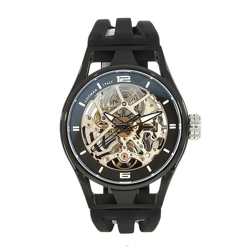Locman Montecristo Italy Montecristo Skeleton Herrenuhr Automatik Titan / Stahl 0538K01S-BKBKGYSK