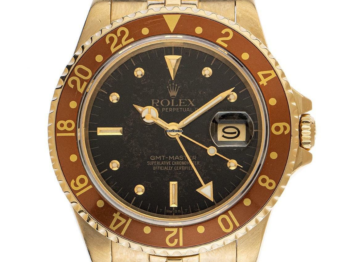  Rolex GMT-Master Nipple Dial Ref.16758 1981 Box&Beschreibung original unpoliert Vintage 