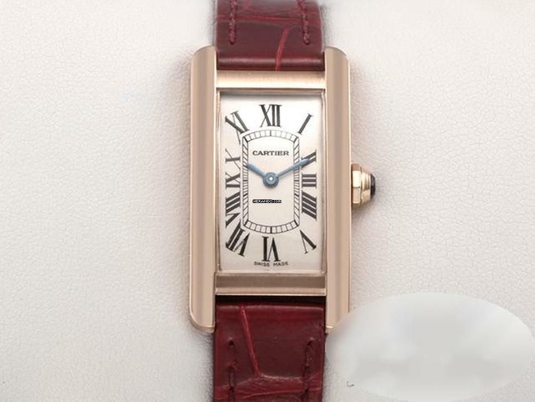  Cartier Tank Américaine Lady Tank Americaine Rosegold 750 Lederband W2607456 Damen Gold 