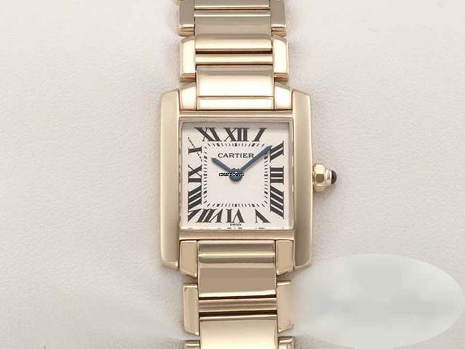  Cartier Tank Française Gelbgold 750 Damen Damenuhr Gold 