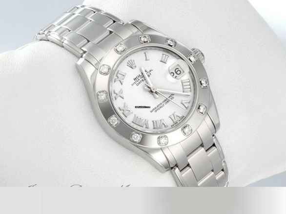  Rolex Lady-Datejust Pearlmaster 34 81319 2011 Weissgold 750 Diamanten Automatik Medium 18kt White Gold 