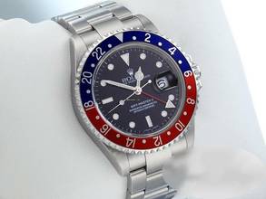 Thumbnail von Rolex GMT-Master II Stahl 16710 T Pepsi 2004 Automatik Zweite Zeitzone Blau Rot Stainless Steel Oyster-band Chronometer Black Dial