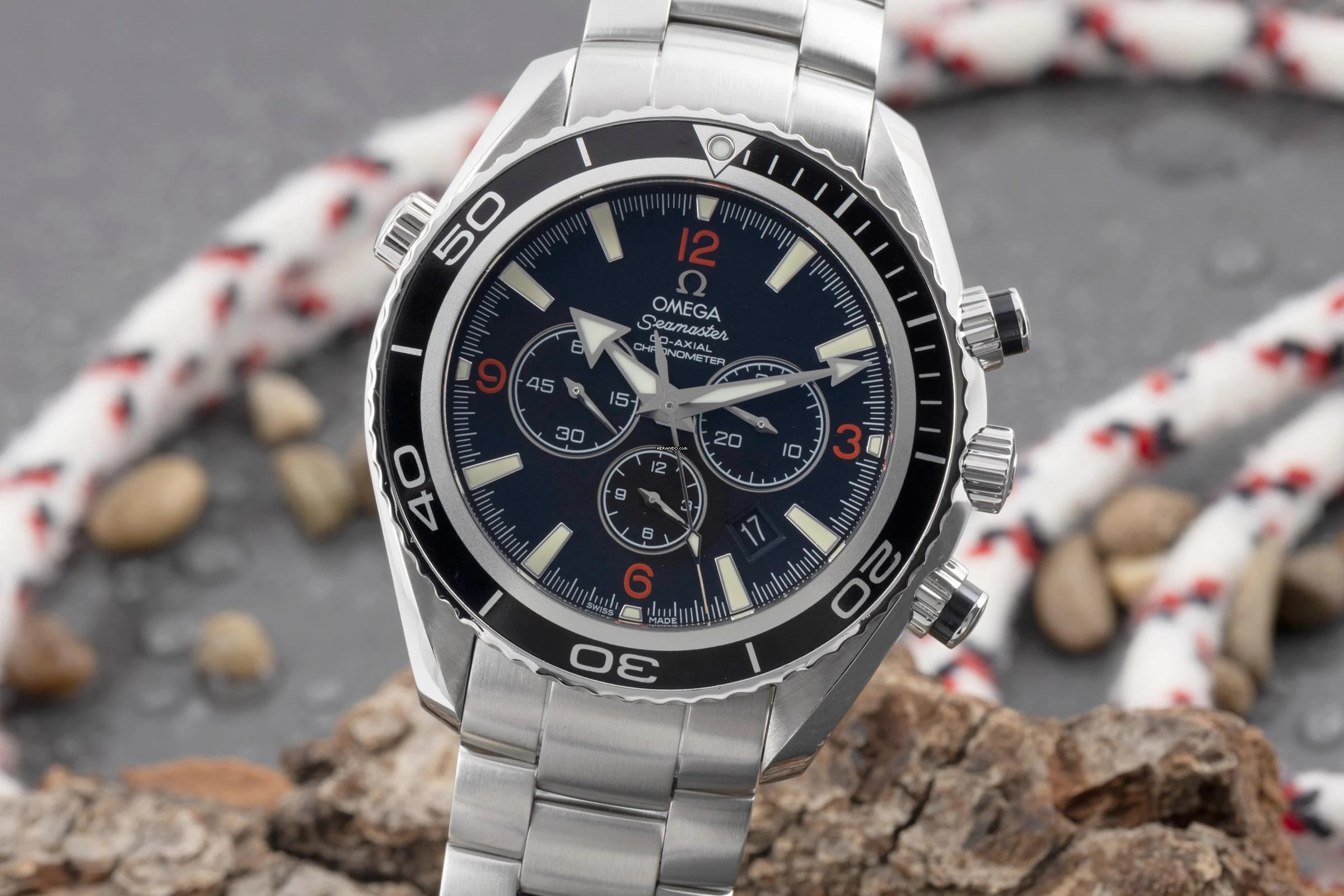 Omega Seamaster Planet Ocean Chronograph 600M Chronograph Automatik Ref. 2910.51.82 B&P 2009