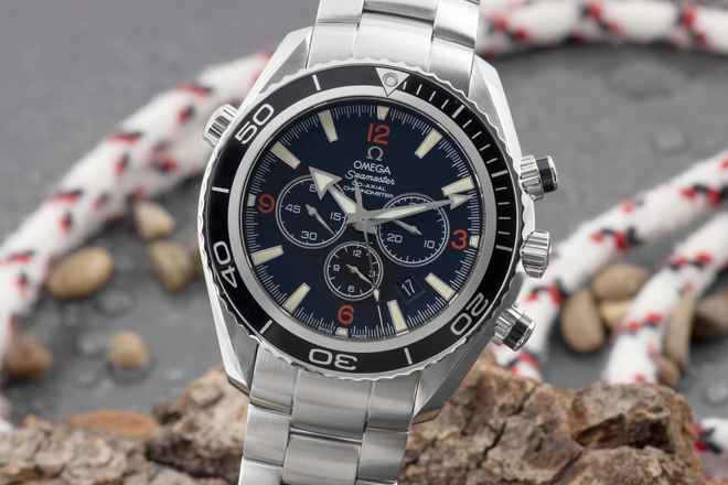  Omega Seamaster Planet Ocean Chronograph 600M Chronograph Automatik Ref. 2910.51.82 B&P 2009 