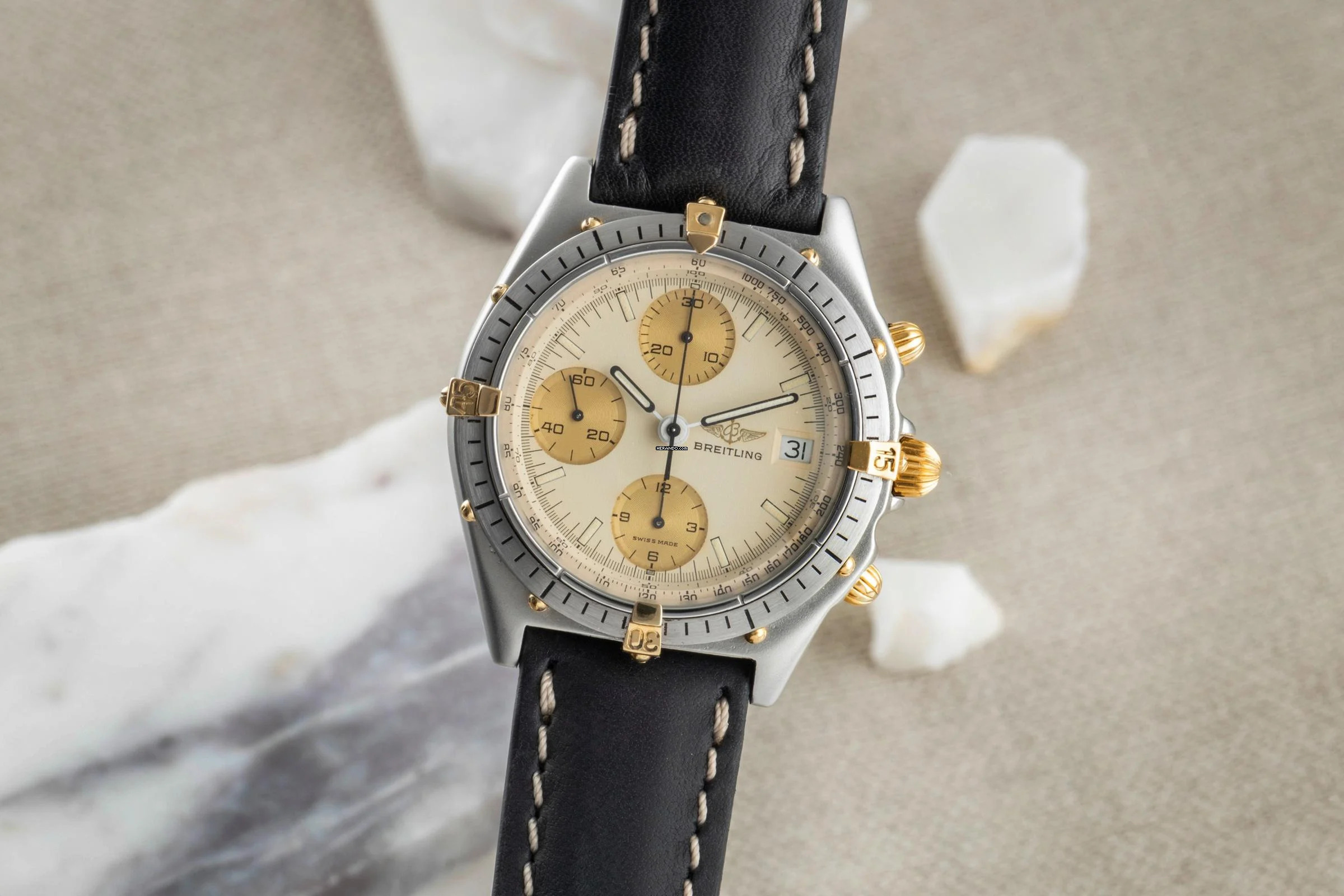  Breitling Chronomat Chronograph Stahl / vergoldet Automatik Ref. 81950 Klassiker 