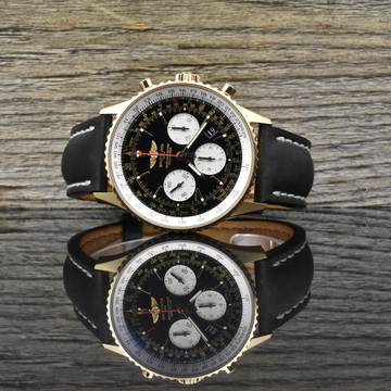  Breitling Navitimer 01 Panda Dial 18k Roségold unpoliert RB012012 Full Set 