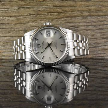  Tudor Prince Date Day 76214 Stahl / Weißgold - Silver Dial Automatic 