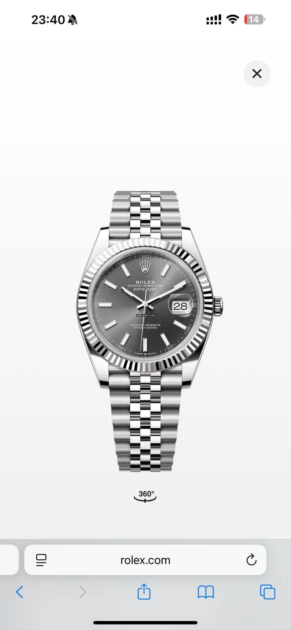  Rolex Datejust 41 Jubilee - Rhodium - like New - Fullset - 07/2023 