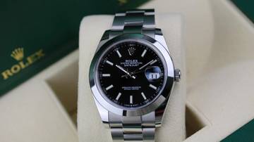 Thumbnail von Rolex Datejust 41 Steel Oyster - Black - like New LC100 - Fullset - 04/2021