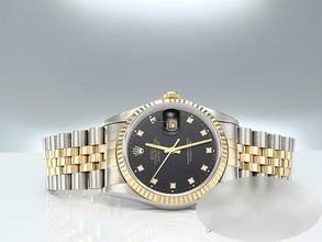 Thumbnail von Rolex Datejust 36 36mm 16233 Stahl Gold 750 Diamanten Automatik Herren Damen Stainless Steel 18kt Yellow Gold Jubilé-band Chronometer Black Dial