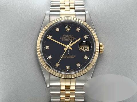  Rolex Datejust 36 36mm 16233 Stahl Gold 750 Diamanten Automatik Herren Damen Stainless Steel 18kt Yellow Gold Jubilé-band Chronometer Black Dial 