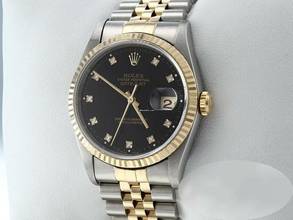 Thumbnail von Rolex Datejust 36 36mm 16233 Stahl Gold 750 Diamanten Automatik Herren Damen Stainless Steel 18kt Yellow Gold Jubilé-band Chronometer Black Dial