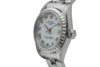 Thumbnail von Rolex Oyster Perpetual Lady Date White Roman Dial Automatik Edelstahl Oyster Perpetual Ref. 79240