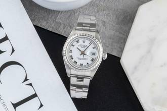 Thumbnail von Rolex Oyster Perpetual Lady Date White Roman Dial Automatik Edelstahl Oyster Perpetual Ref. 79240