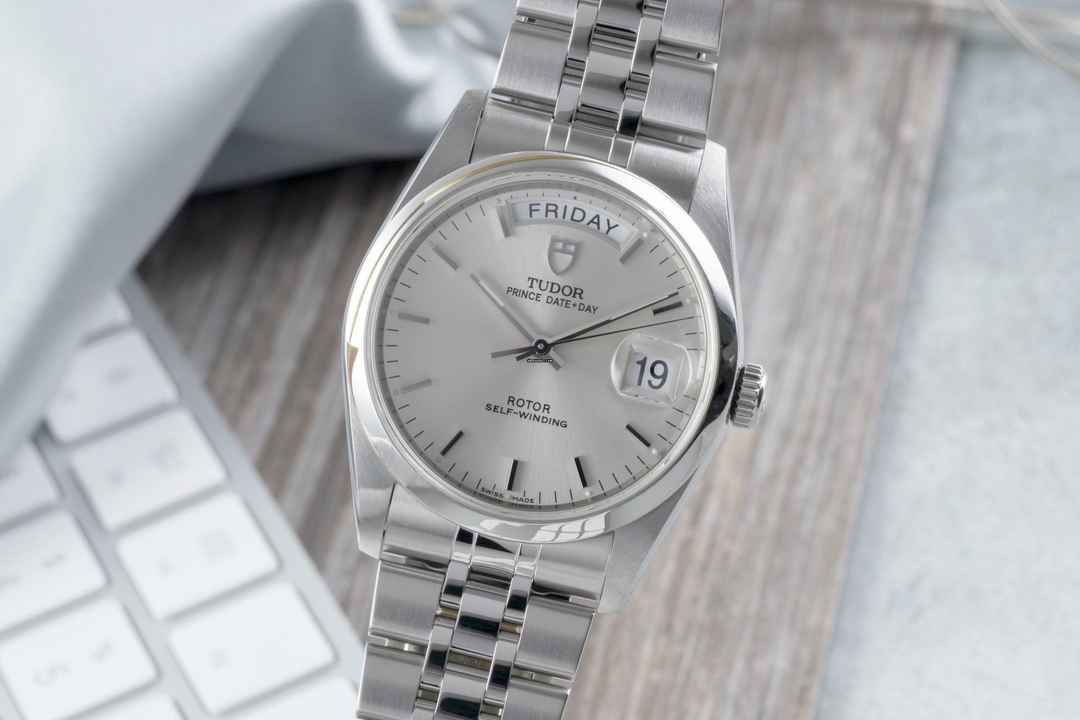  Tudor Prince Date Day Linen Dial Edelstahl Automatik Herren Ref. 76200 Papiere 