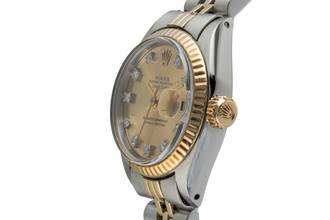 Thumbnail von Rolex Oyster Perpetual Lady Date Stahl / Gold Diamonds Automatik Ref. 6917 Vintage Klassiker