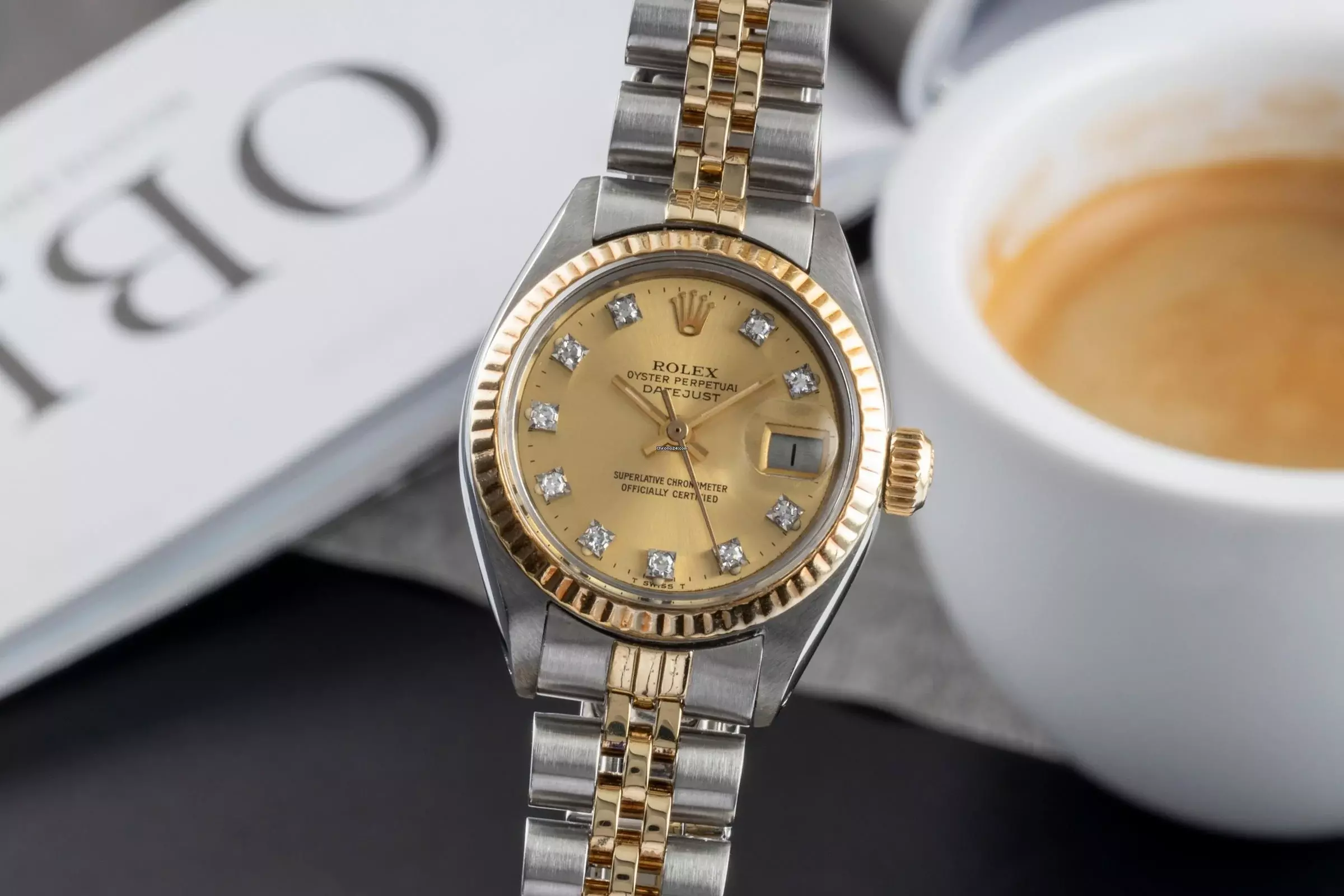  Rolex Oyster Perpetual Lady Date Stahl / Gold Diamonds Automatik Ref. 6917 Vintage Klassiker 