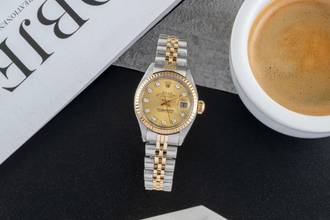 Thumbnail von Rolex Oyster Perpetual Lady Date Stahl / Gold Diamonds Automatik Ref. 6917 Vintage Klassiker