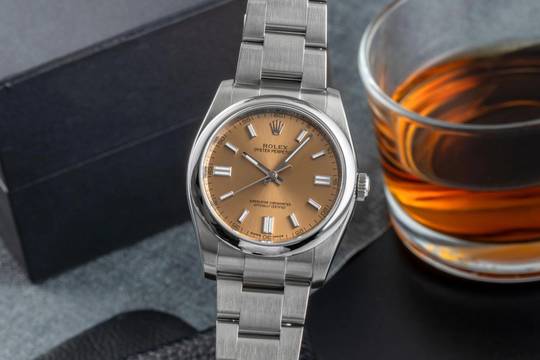  Rolex Oyster Perpetual 36 White Grape Stahl Automatik Herrenuhr Ref. 116000 