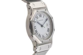 Thumbnail von Cartier Santos Ronde GM Octagon Automatik Edelstahl Herrenuhr Medium Ref. 2965