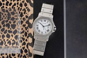 Thumbnail von Cartier Santos Ronde GM Octagon Automatik Edelstahl Herrenuhr Medium Ref. 2965