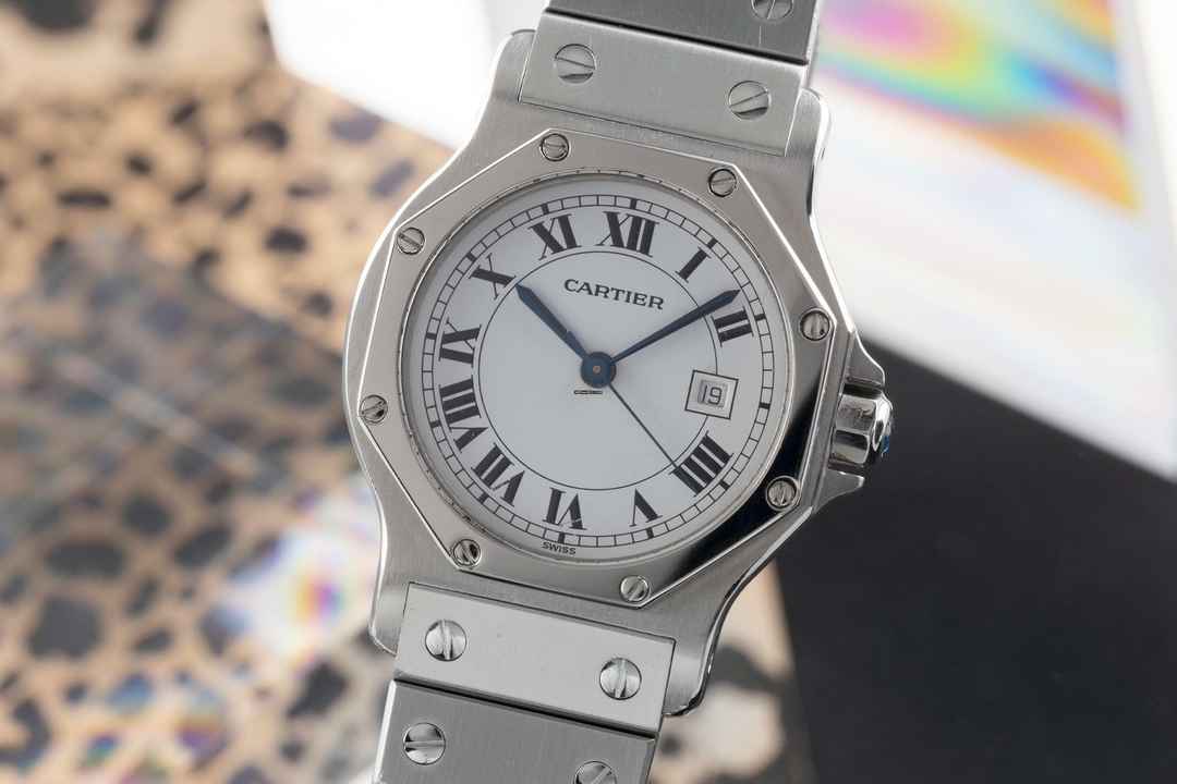  Cartier Santos Ronde GM Octagon Automatik Edelstahl Herrenuhr Medium Ref. 2965 