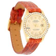 Thumbnail von Rolex Lady-Datejust Damenuhr Lady Datejust 69138 mit Diamantzifferblatt und Brillantlünette Automatik aus 750 Gelbgold und Lederband