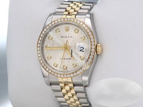  Rolex Datejust 36 36mm 116243 2016 Stahl Gelbgold 750 Diamanten Automatik Gold 