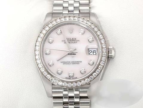  Rolex Datejust 31 31mm 178384 2011 Stahl Weissgold 750 Cacholong Diamanten Stainless Steel 18kt White Gold Jubilé-band Chronometer Oyster 