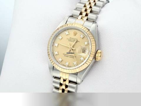  Rolex Lady-Datejust Edelstahl Gelbgold 750 Diamanten Automatik Gold Stahl Damen 