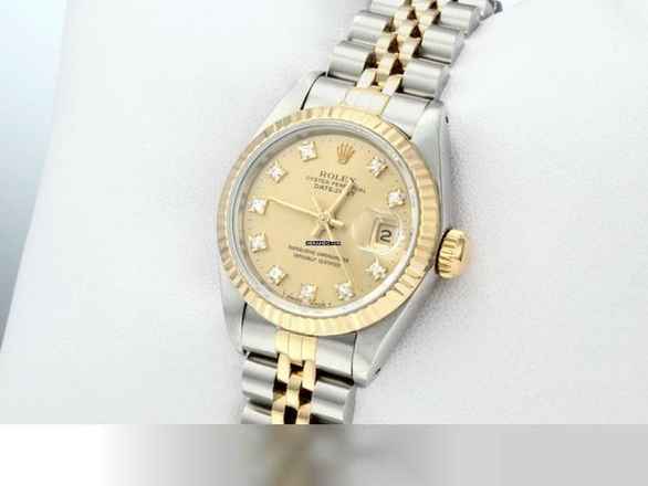  Rolex Lady-Datejust Edelstahl Gelbgold 750 Diamanten Automatik Gold Stahl Damen 