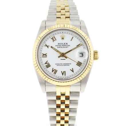  Rolex Datejust 31 Gold Steel White Roman Dial 