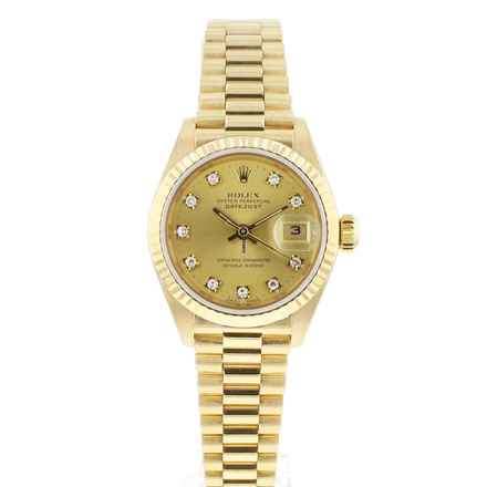  Rolex Lady-Datejust 26 Yellow Gold President Diamond Dial 