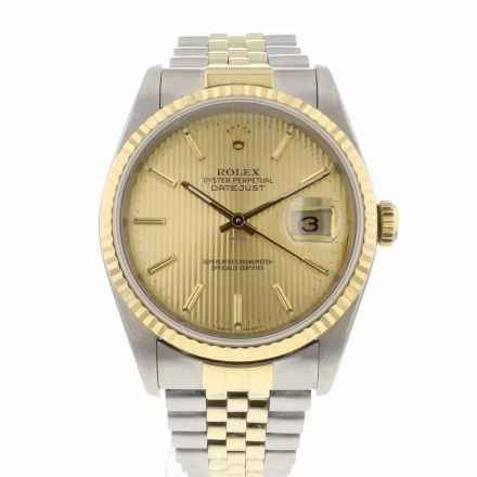  Rolex Datejust 36 Steel Gold Trapestry Dial 